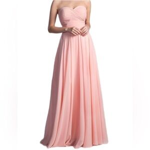 Cinderella Divine Pink Chiffon A-line Maxi Prom Formal Bridesmaid Wedding Dress